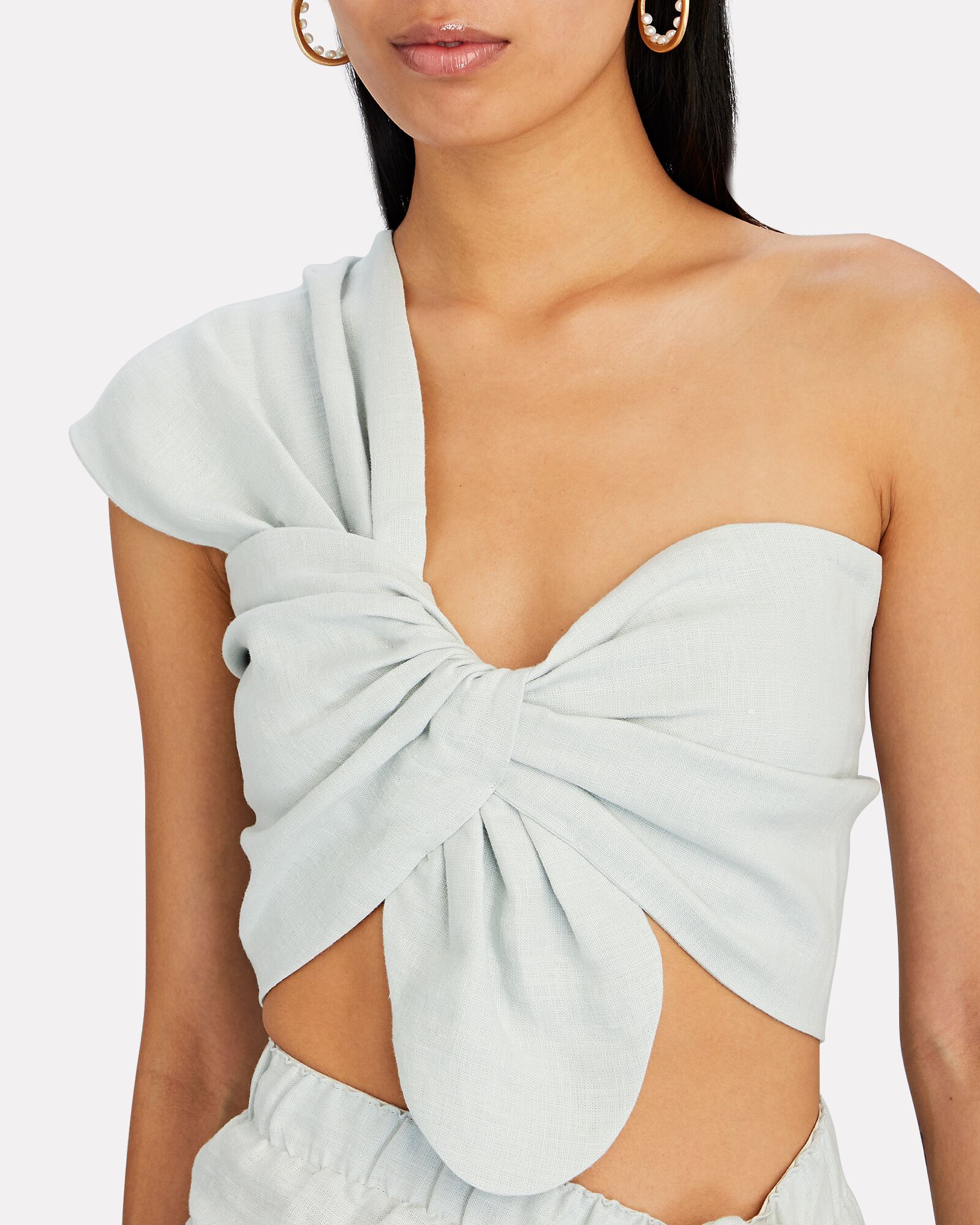 Solid One-Shoulder Swimsuit and Beach Skirt
