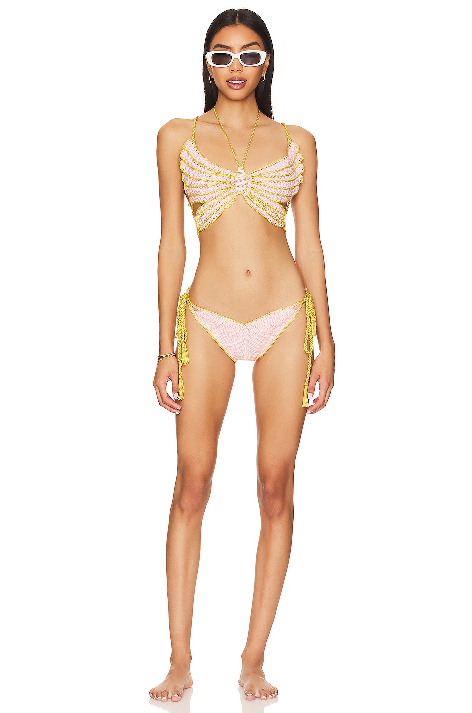 Crochet Butterfly Halter Bikini Set