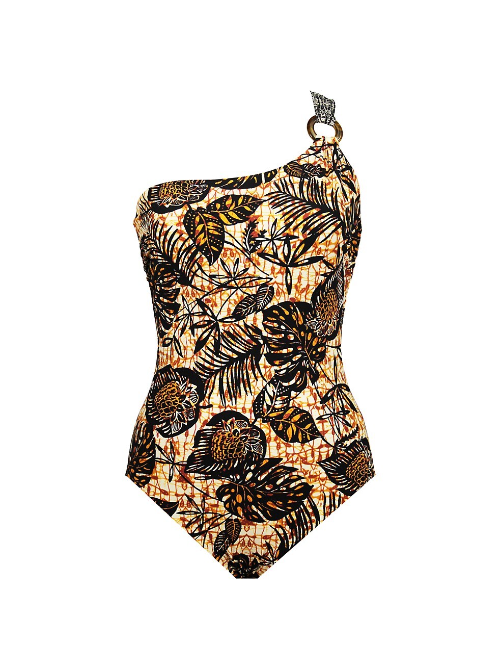 Printed one-shoulder fashion swimsuit