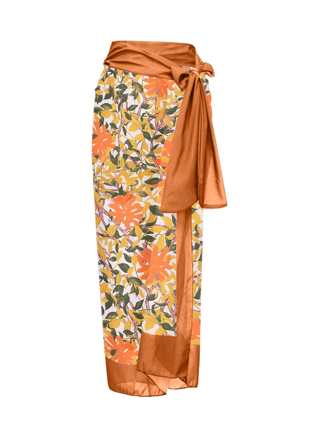 Trendy Orange Print One-Piece Swimsuit