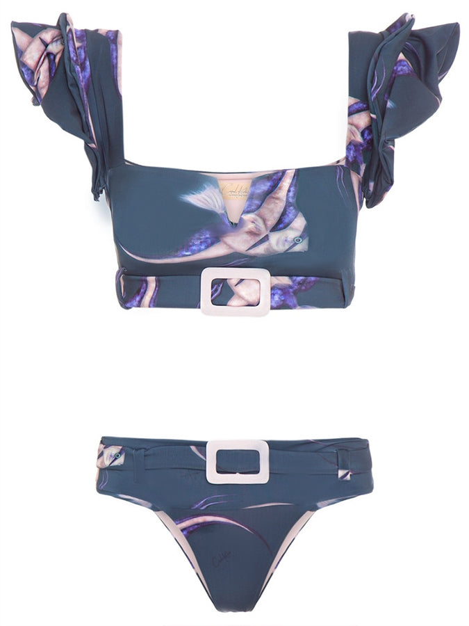 Fashion Print Ruffle Bikini