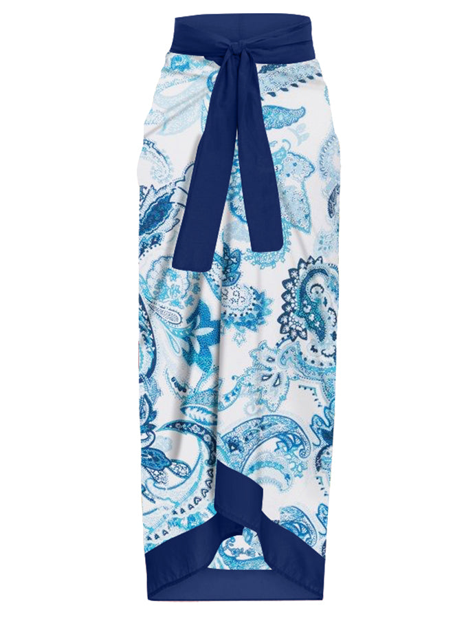 Fashion Vintage Print One Piece Swimsuit and Cover Up