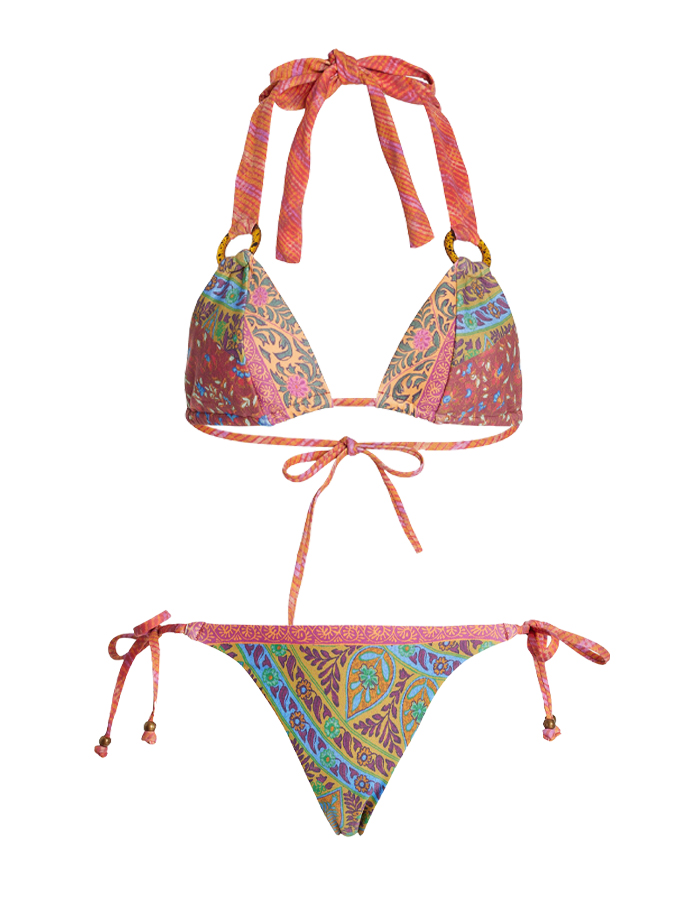 Vintage Print Beach Swimsuit and Cover-up