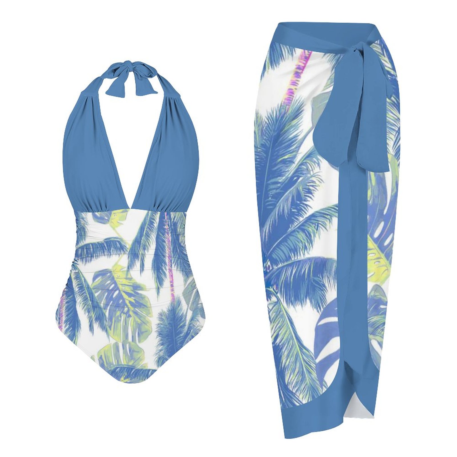 Casual Printed One Piece Swimsuit And Cover Up 2306103846
