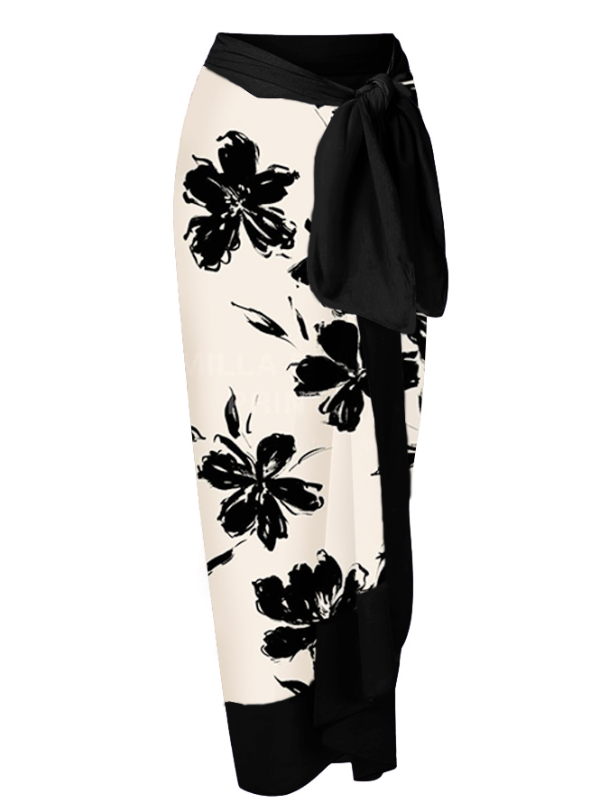 Floral Print  Bikini Swimsuit and Cover Up