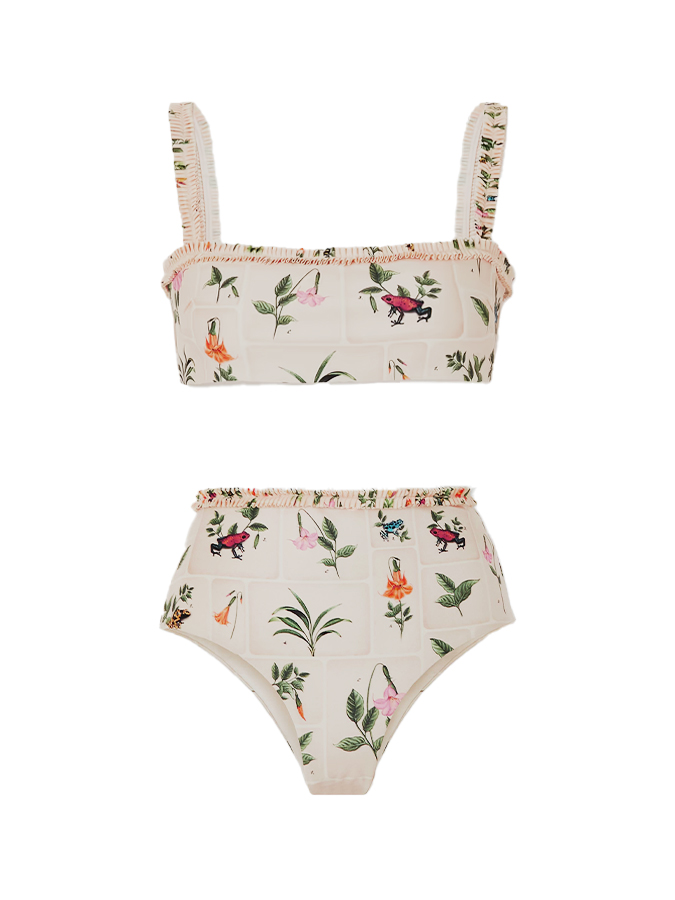 Trendy Embroidered Print One-Piece Swimsuit