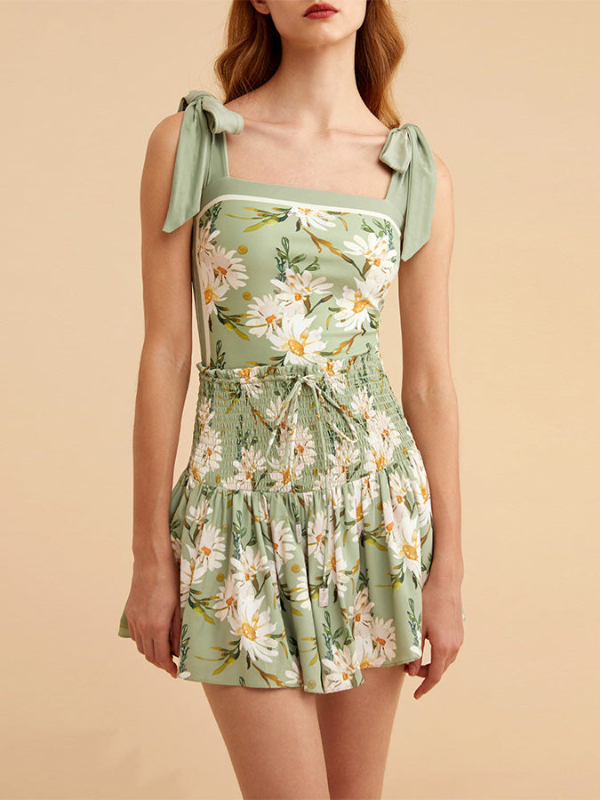Fashion Reversible Tie-Shoulder One-Piece Swimsuit