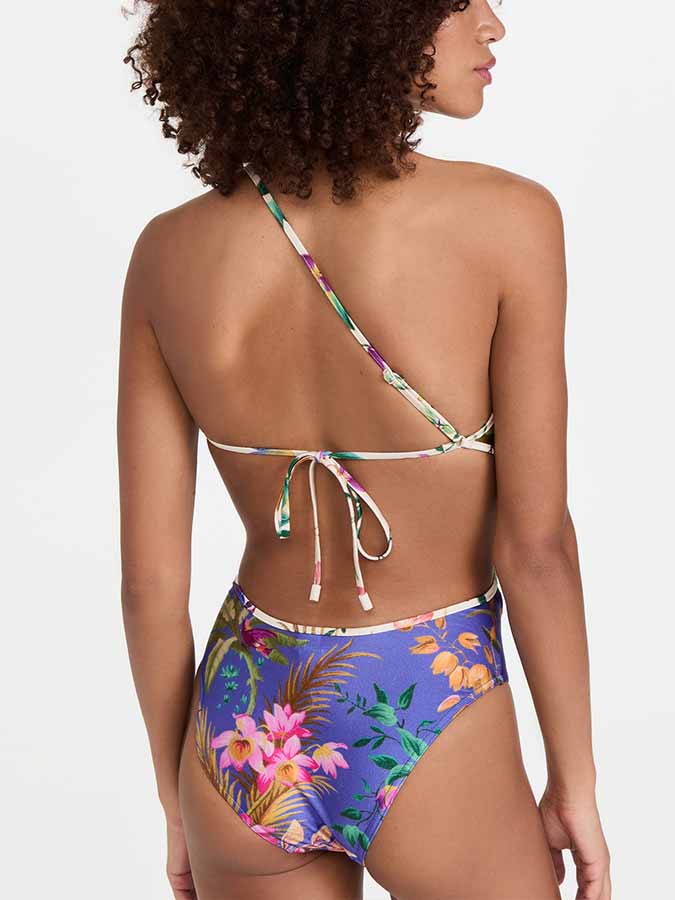 Floral Cutout One-Shoulder One-Piece Swimsuit