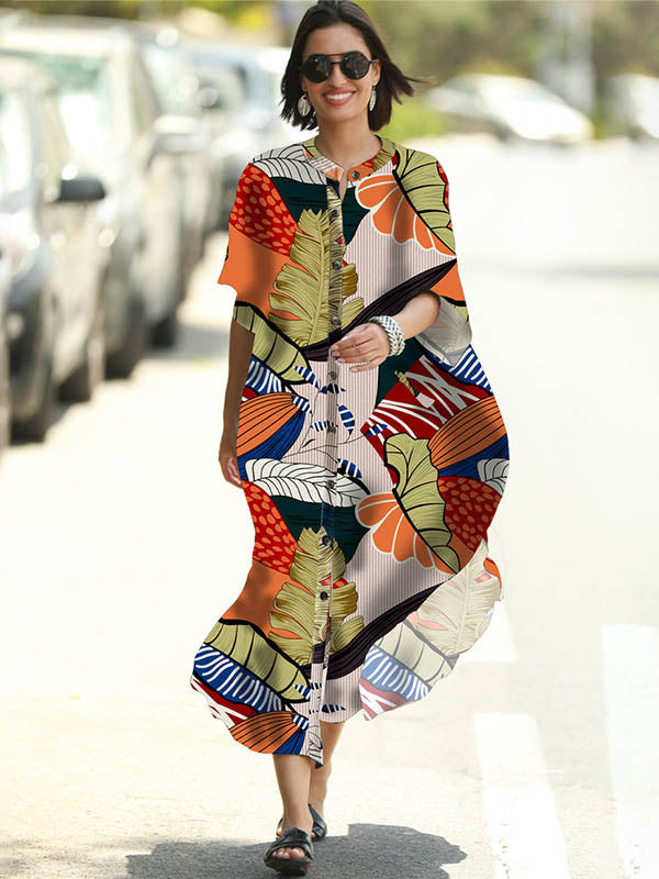 Floral Loose Pocket Cardigan Vacation Beach Cover-Up Swimwear