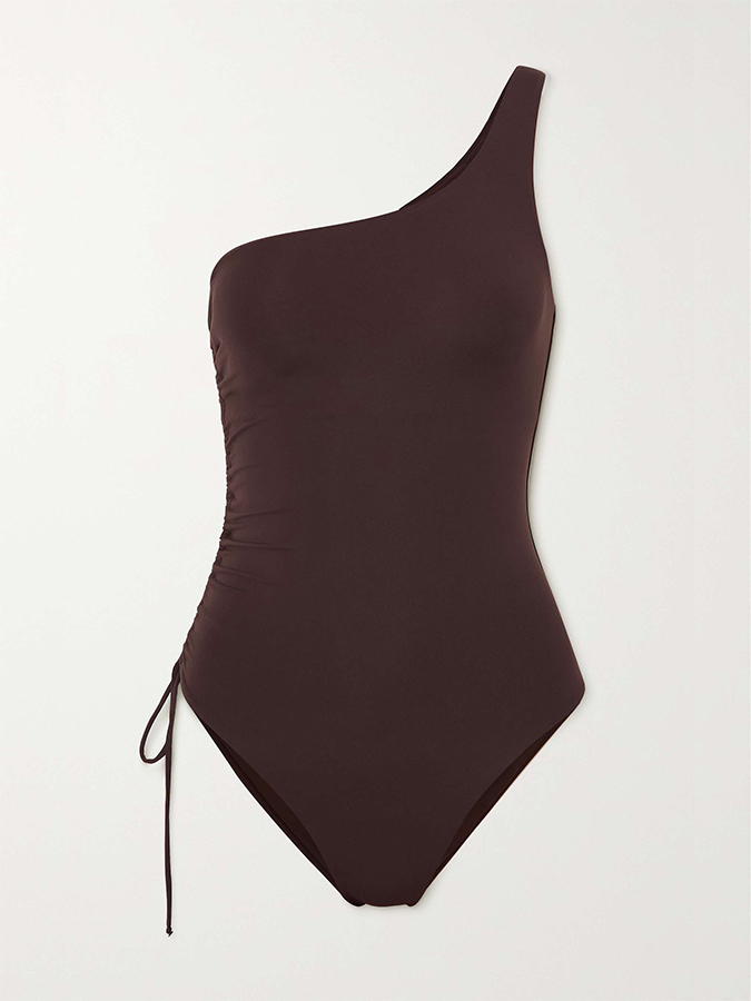 One-shoulder Tie-detailed Swimsuit