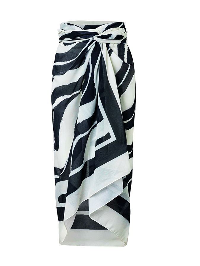 Geometric print swimsuit and cover up