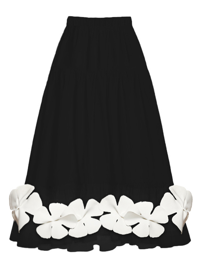 Fashion Colorblock Flower Design One Piece Swimsuit