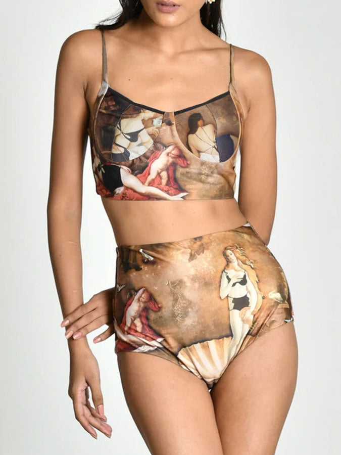 Vintage Print Bikini Set