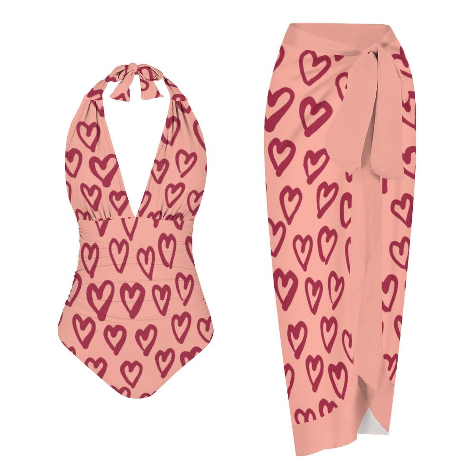 Casual Printed One Piece Swimsuit And Cover Up 2306103128