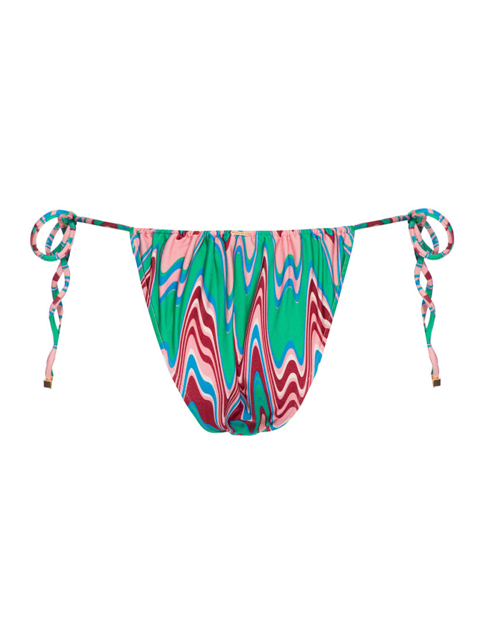 V-Neck Colorblock Printed Swimsuit and Pants