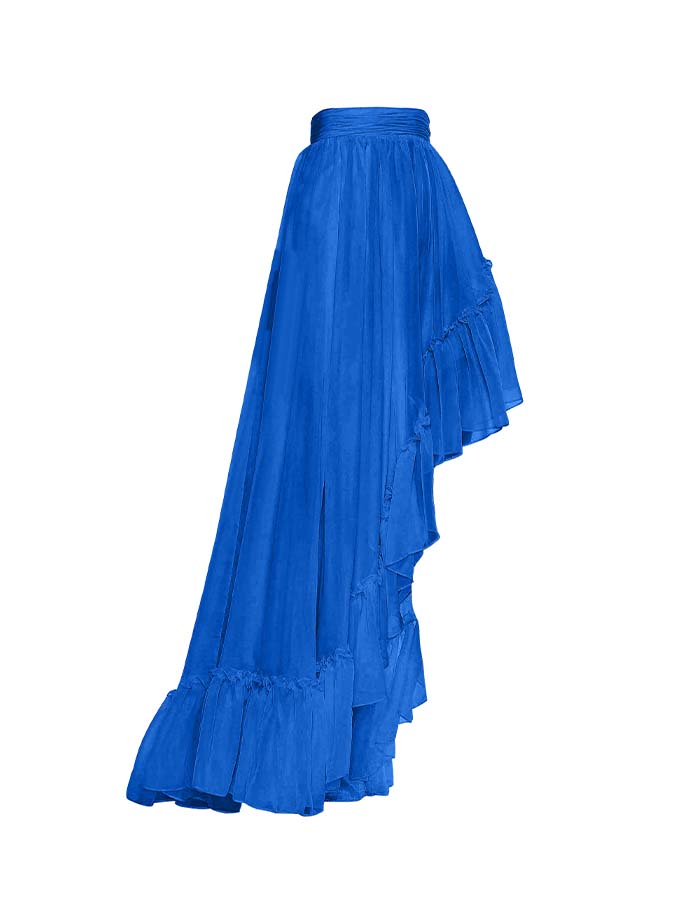 Solid Color One-Shoulder Wood Ear Trim One-Piece Swimsuit