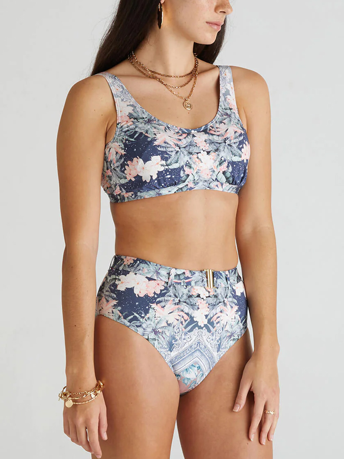 Vintage Botanical Print One-Piece Swimsuit And Cover up