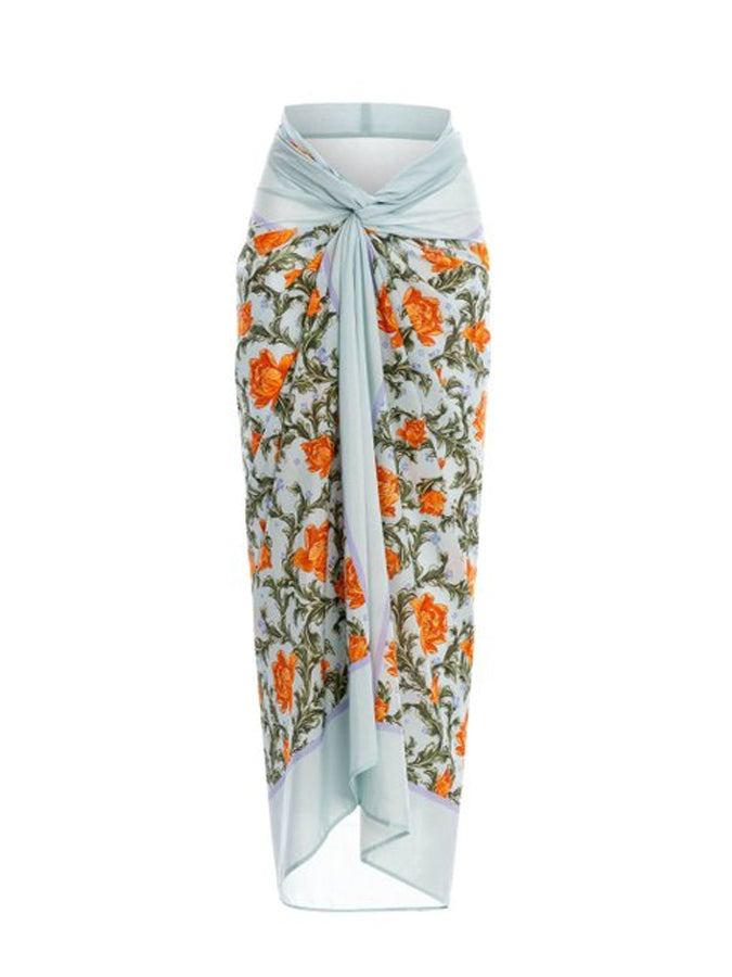 Printed Halterneck One-piece Swimsuits And Cover-ups