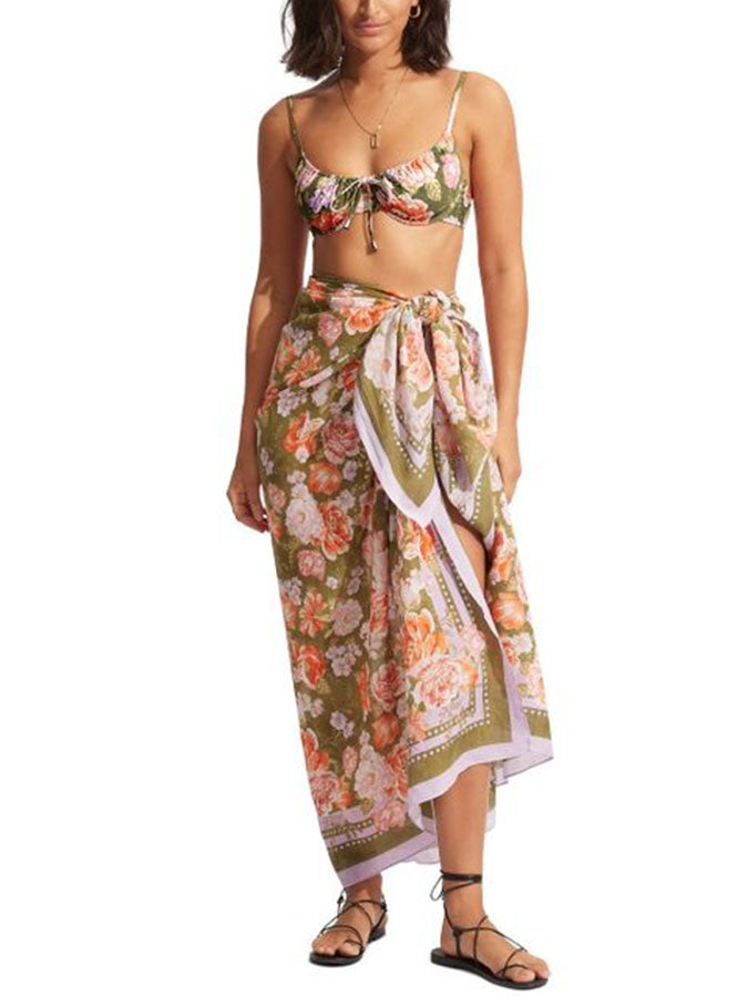 Fashion Floral Print Swimsuit and Cover Up