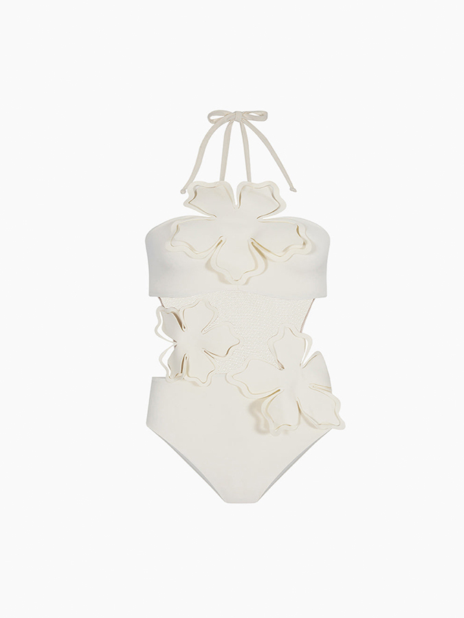 3D Petal Stitching One-Piece Swimsuit