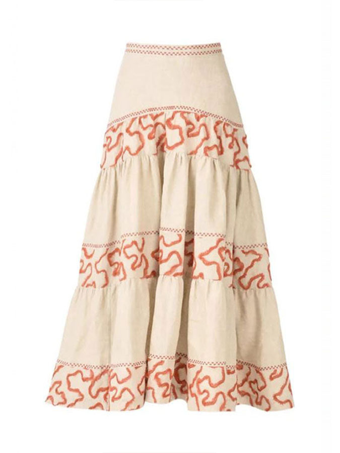 Irregular Print Bikini and Skirt