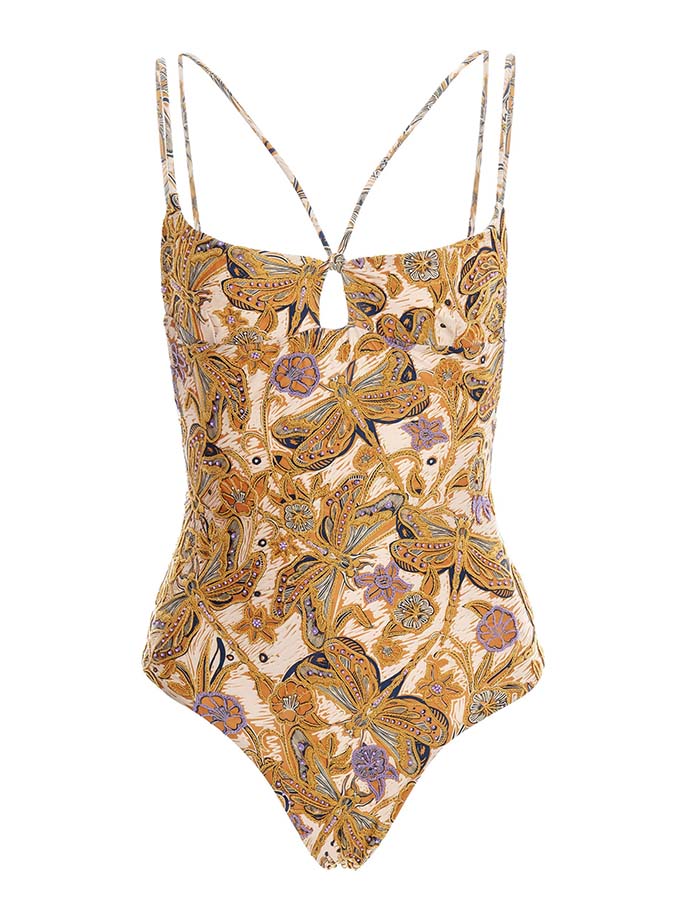 Printed Cutout Chic One Piece Swimsuit and Cover-Up