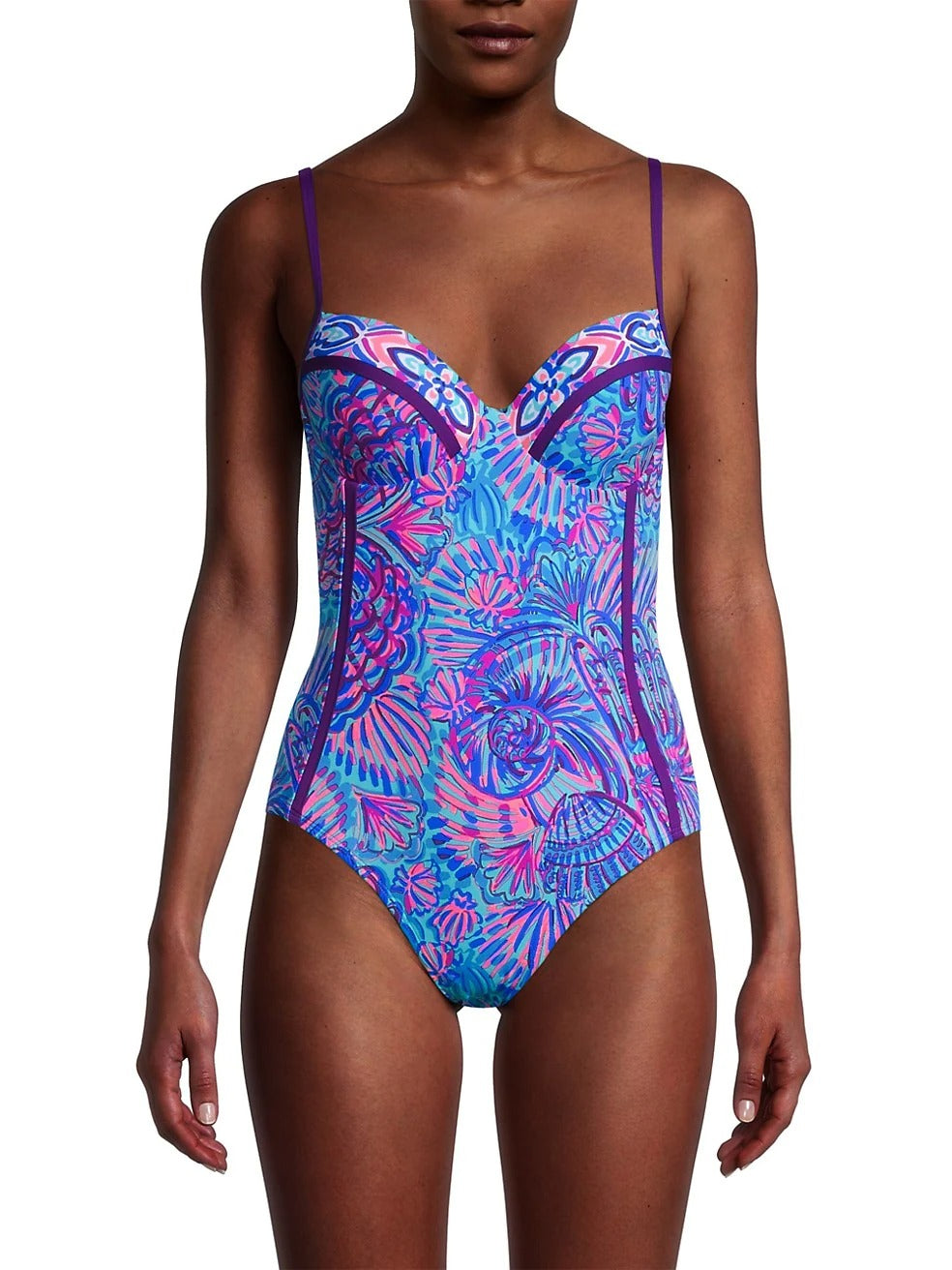 Fashion Print One-Piece Swimsuit and Cover up