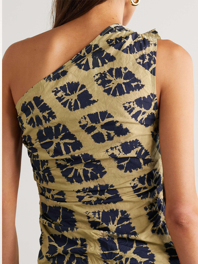 One-shoulder Tie-dye Printed Bikini and Cover-up