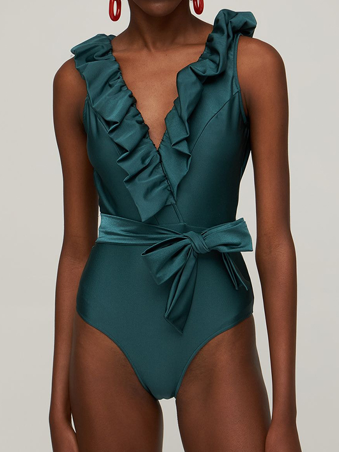 Floral Print One Piece Swimsuit and Cover Up