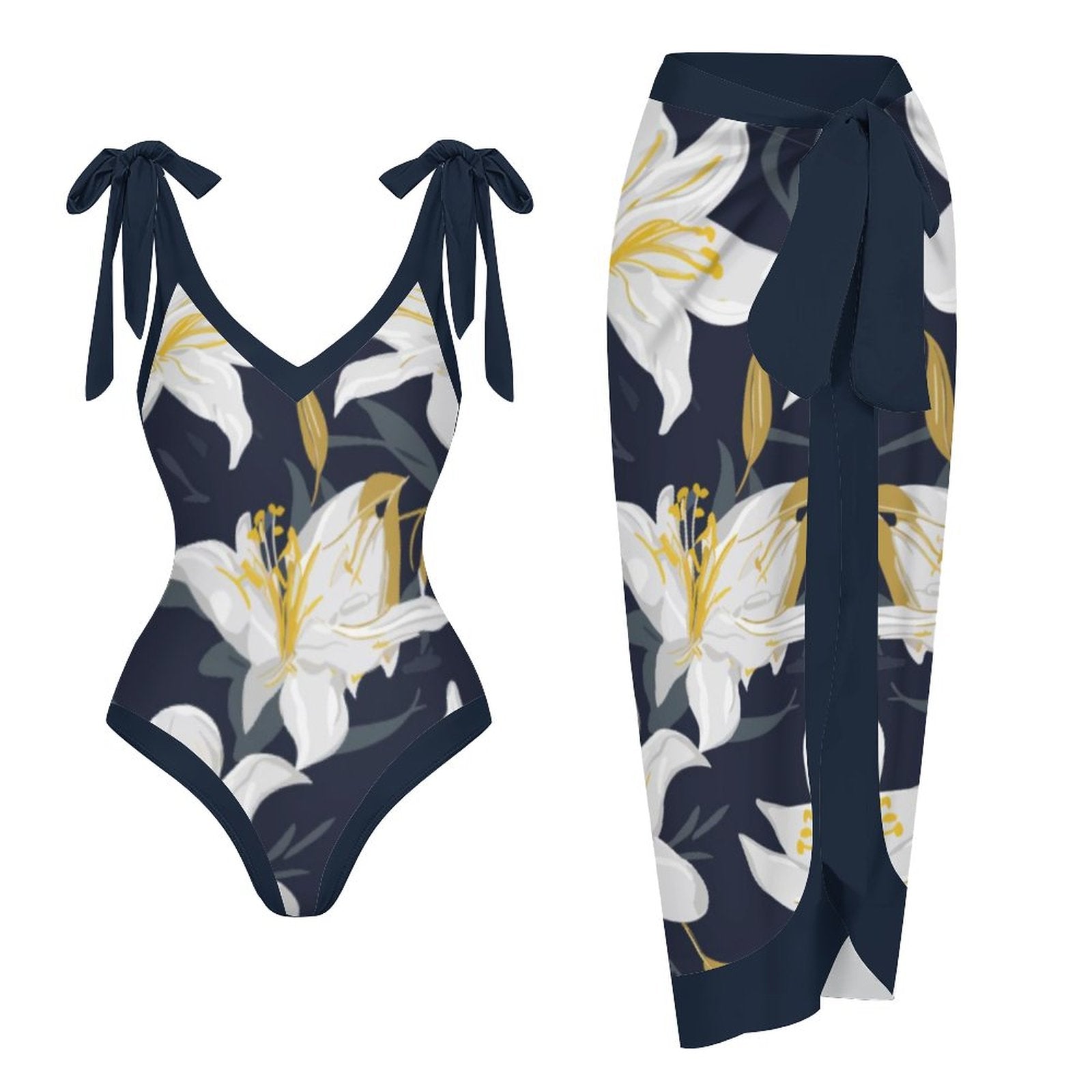 Casual Printed One Piece Swimsuit And Cover Up 2305105161