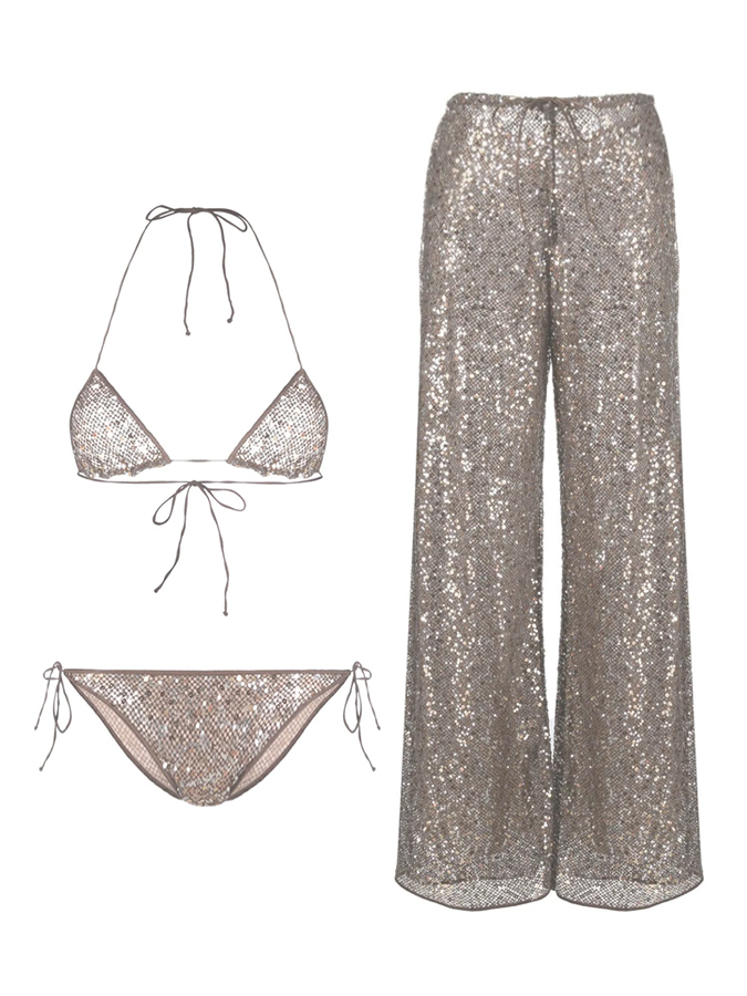 Sequin Sexy Bikini And Cover Up