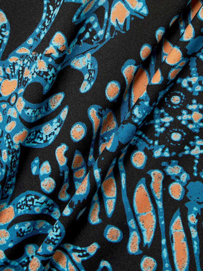 Fashion Vintage Print One Piece Swimsuit and Cover Up