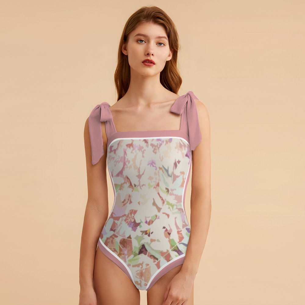 Fashion Printed One Piece Swimsuit And Cover Up 2305104419