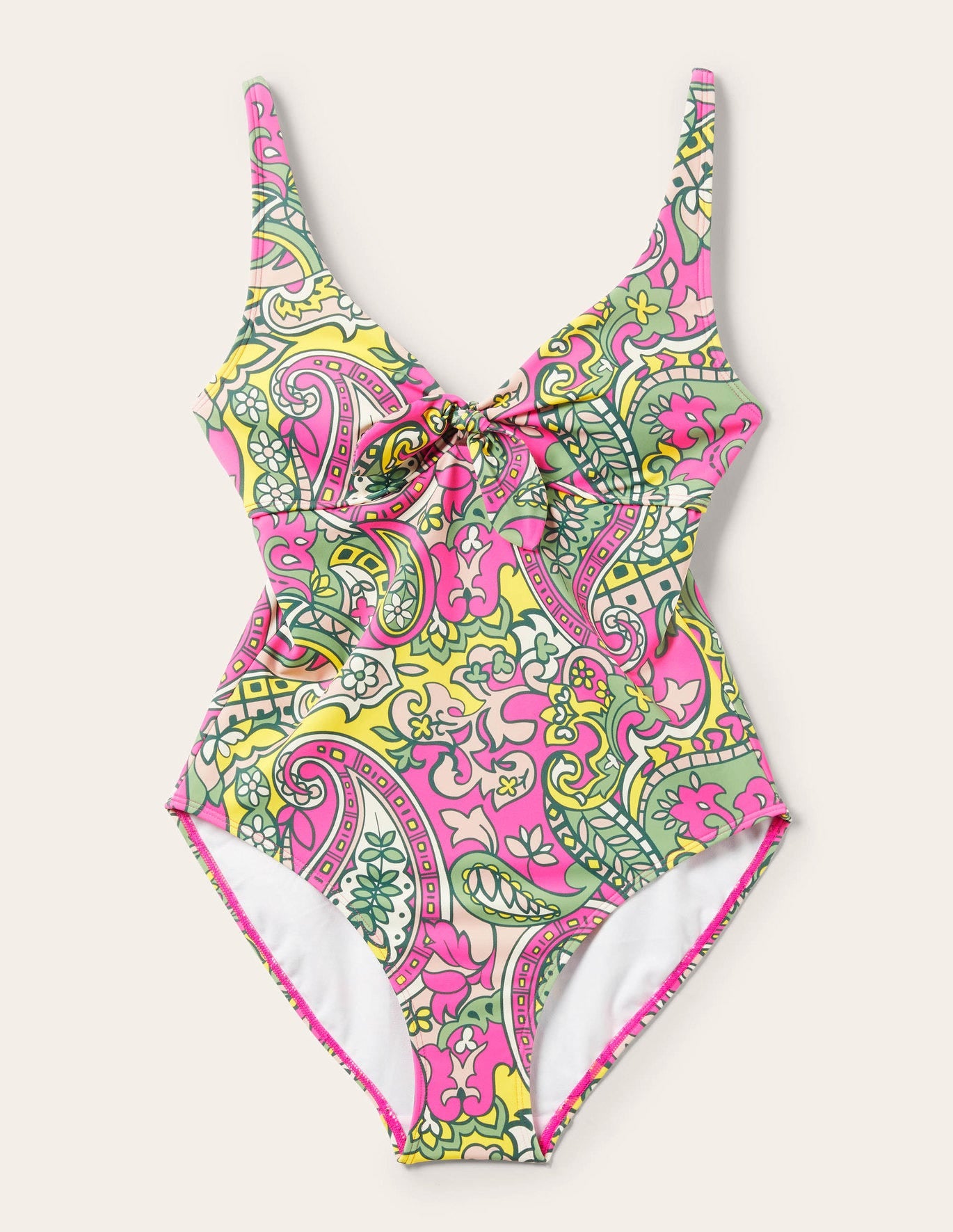 Fashion Print Deep V One Piece Swimsuit