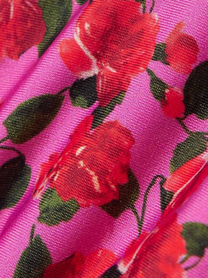 Floral-Print Triangle Halterneck Bikini