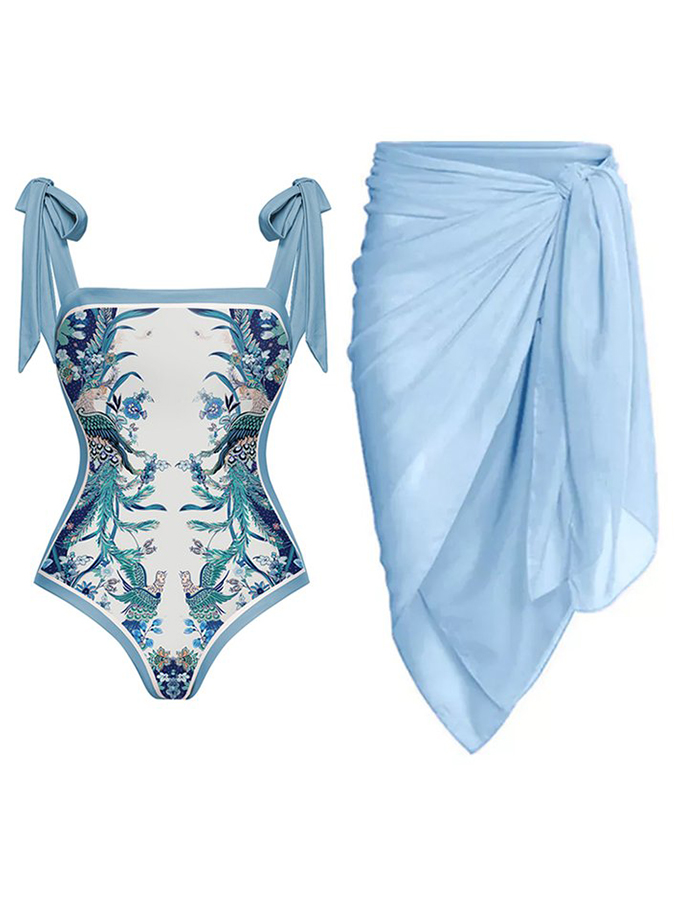 Fashion Print Reversible One-Piece Swimsuit