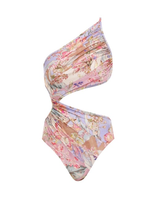 Spliced Cutout One-Piece Swimsuit