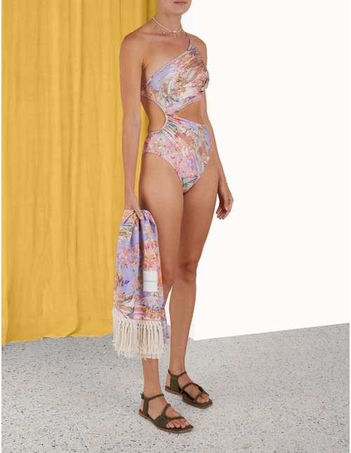 Spliced Cutout One-Piece Swimsuit