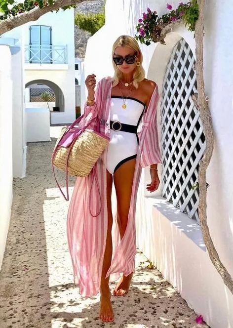 Bandeau Color Block One Piece Swimsuit