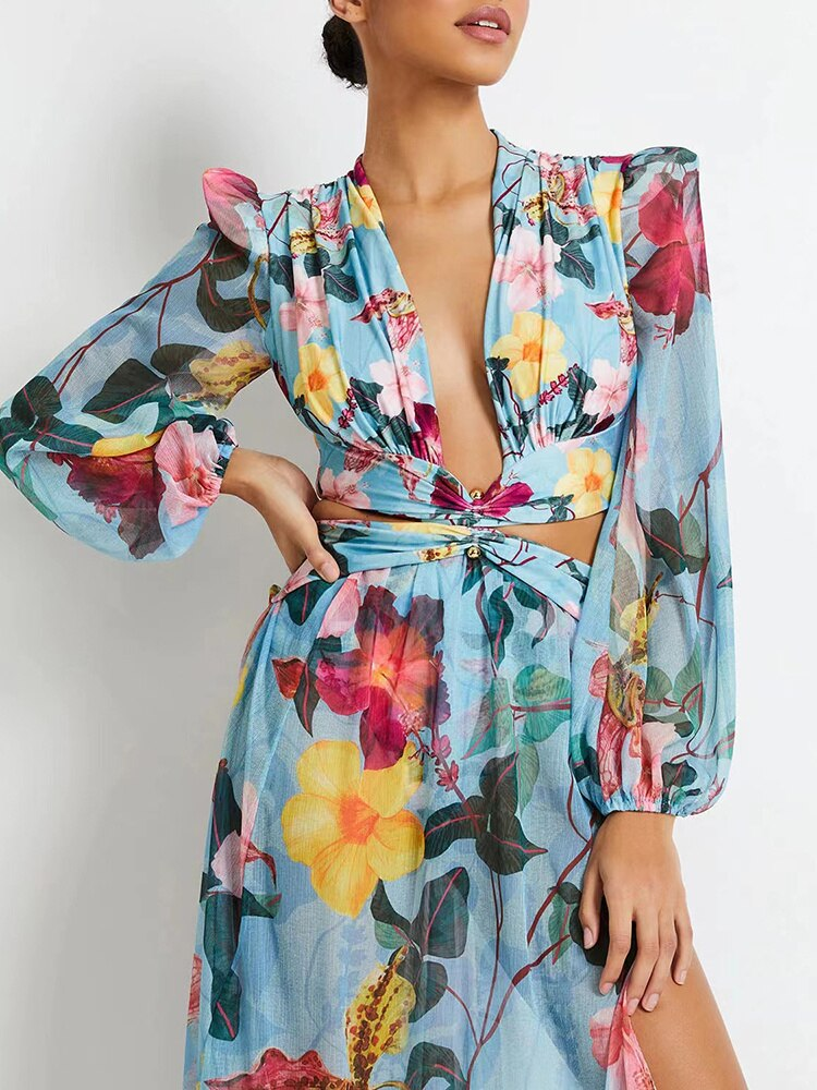 Jasmine Belted Cutout Maxi Dress