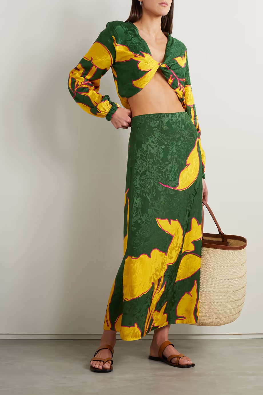 Tropical Printed Midi Bikini Set