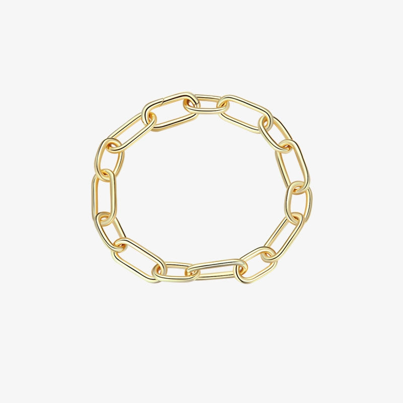 Bold Link Chain Couple Bracelet Silver