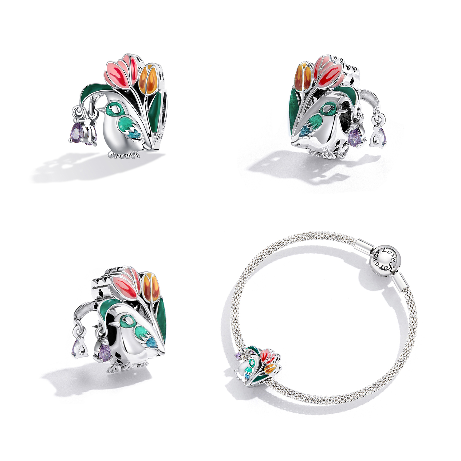 Flowers & Bird Charm-The Rains | Bamoer