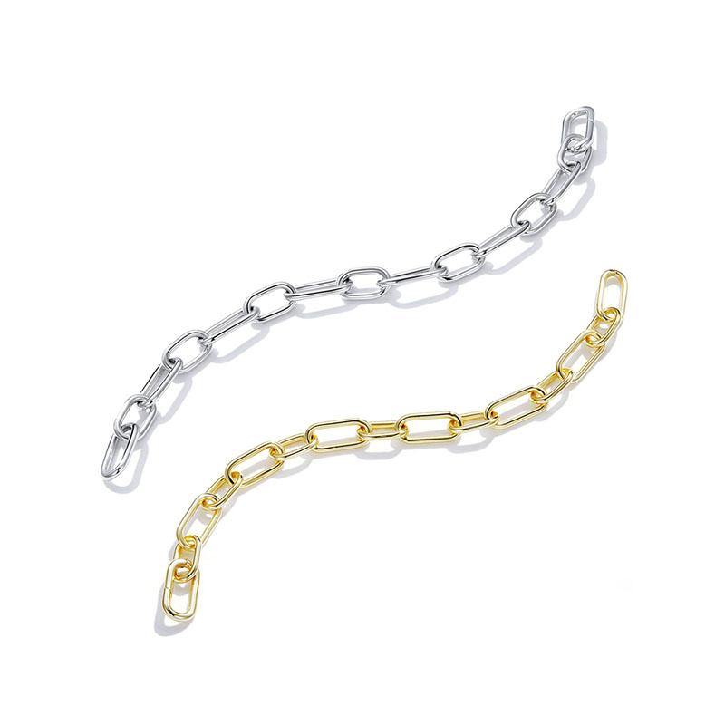 Bold Link Chain Couple Bracelet Silver