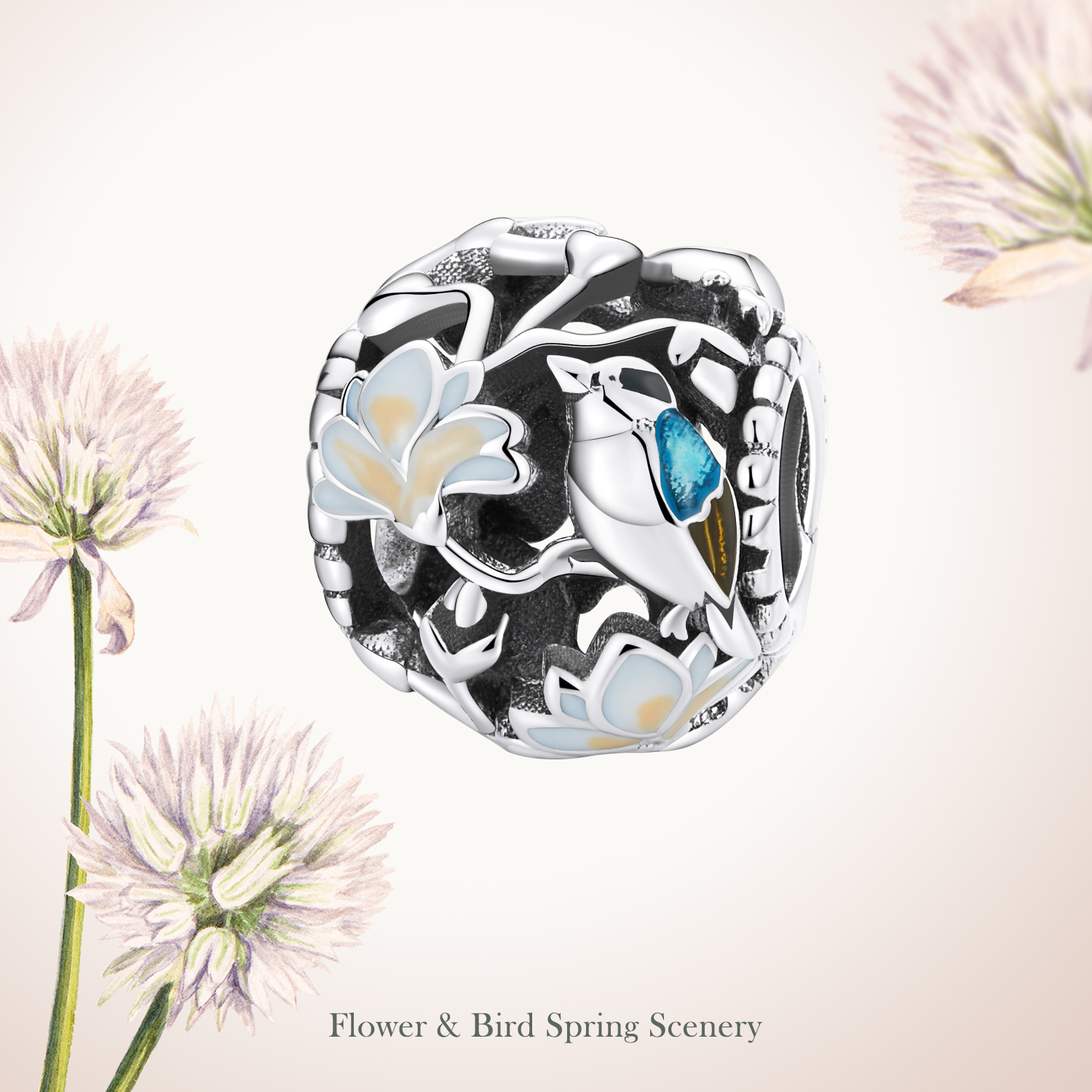 Flowers & Bird Charm-Vernal Equinox | Bamoer