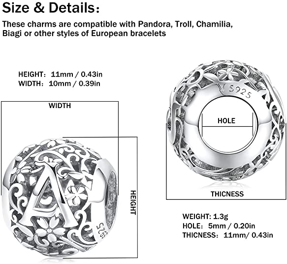 A-Z Initial Charm Beads
