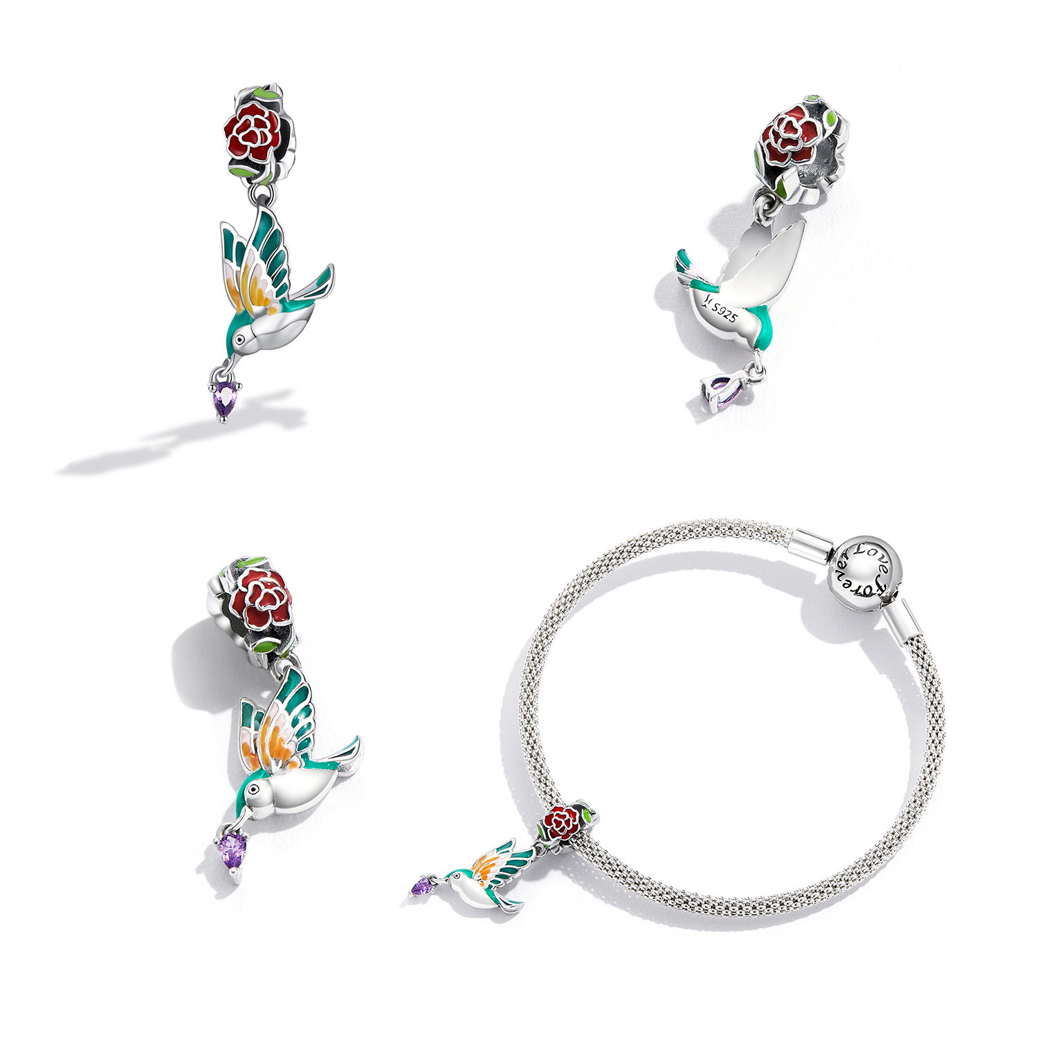 Flowers & Bird Charm-Grain Rain | Bamoer