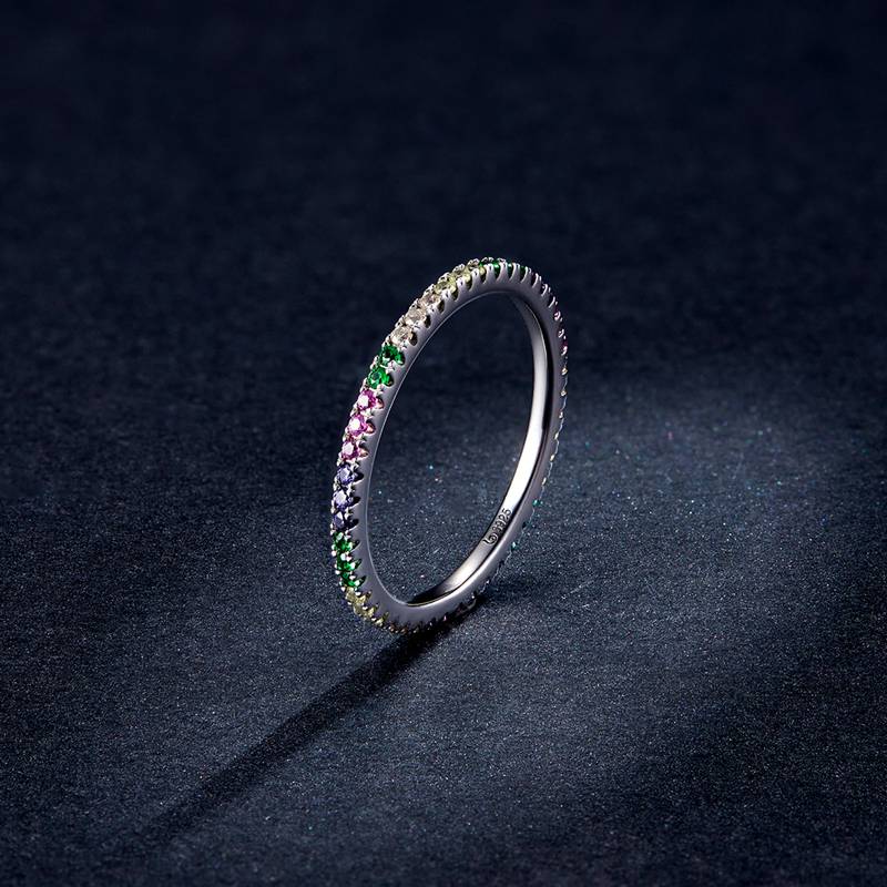 Bamoer Silver Rainbow Ring