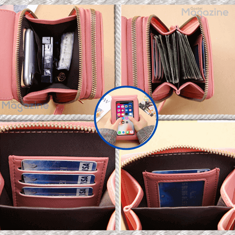 transverse cell phone bag , female cell phone bag , cell phone bag with handle , mini cell phone bag ,