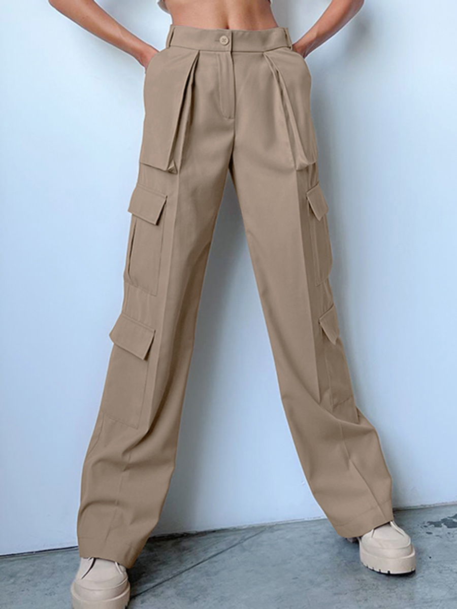Two-pocket khaki Straight Leg Cargo Pants